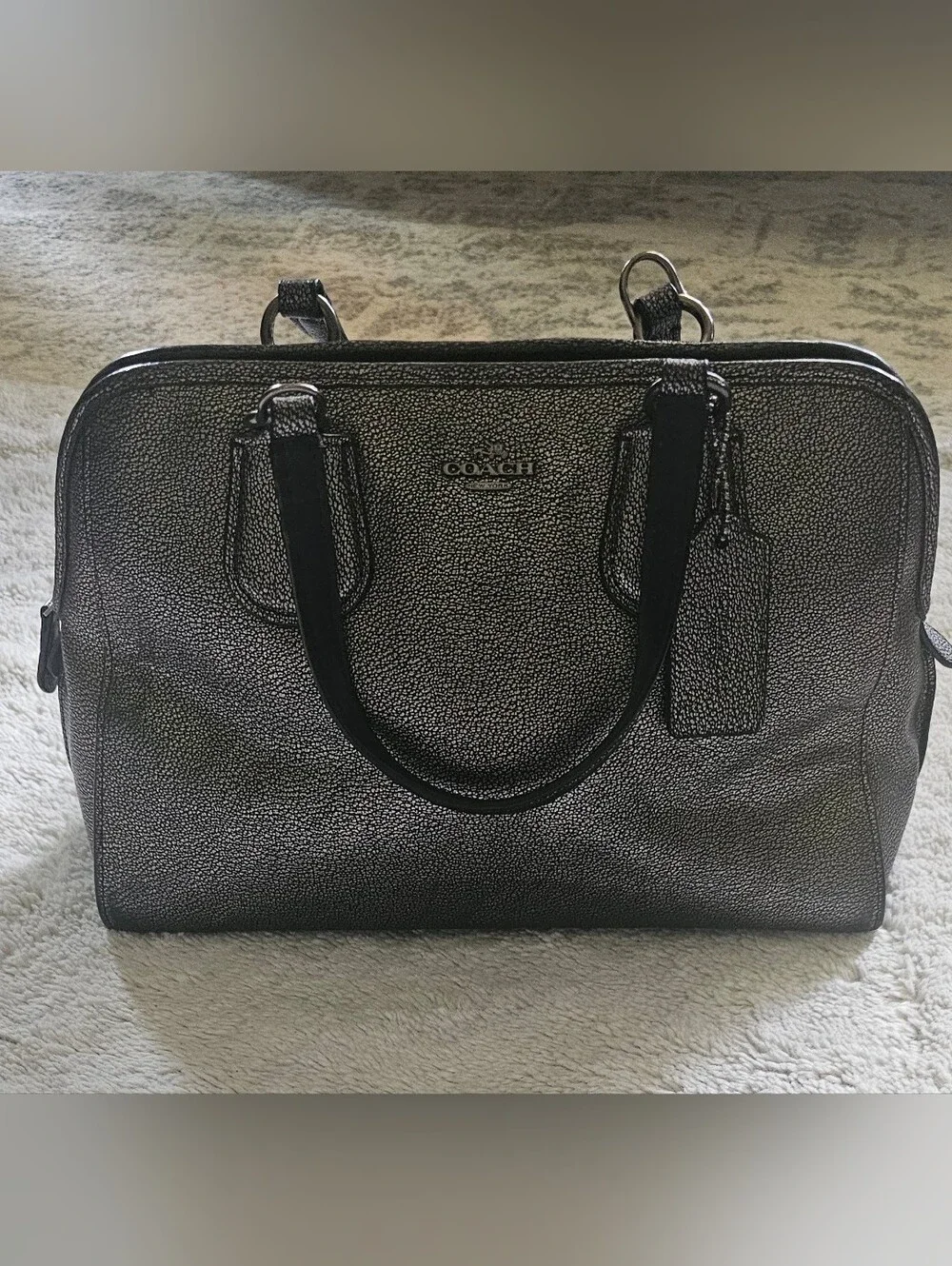 Coach Pebble Leather Gunmetal Nolita Satchel